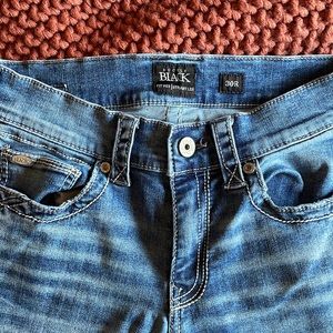 Buckle black mens straight leg jeans